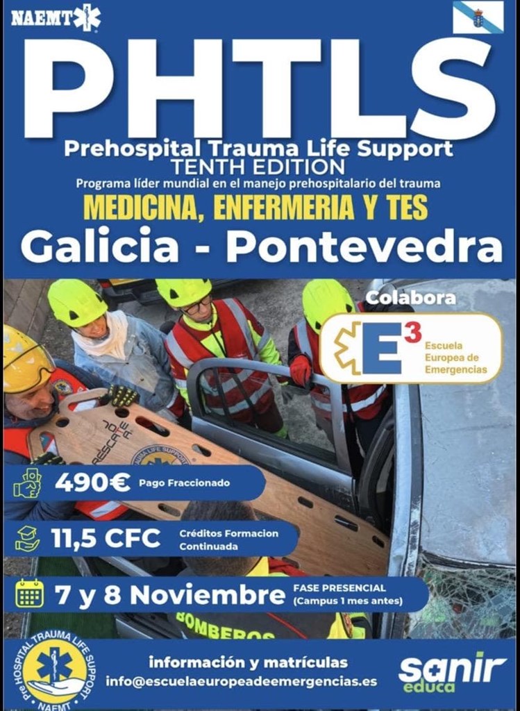 PHTLS Ed 10 Pontevedra. ( Prehospital Trauma Life Support) 